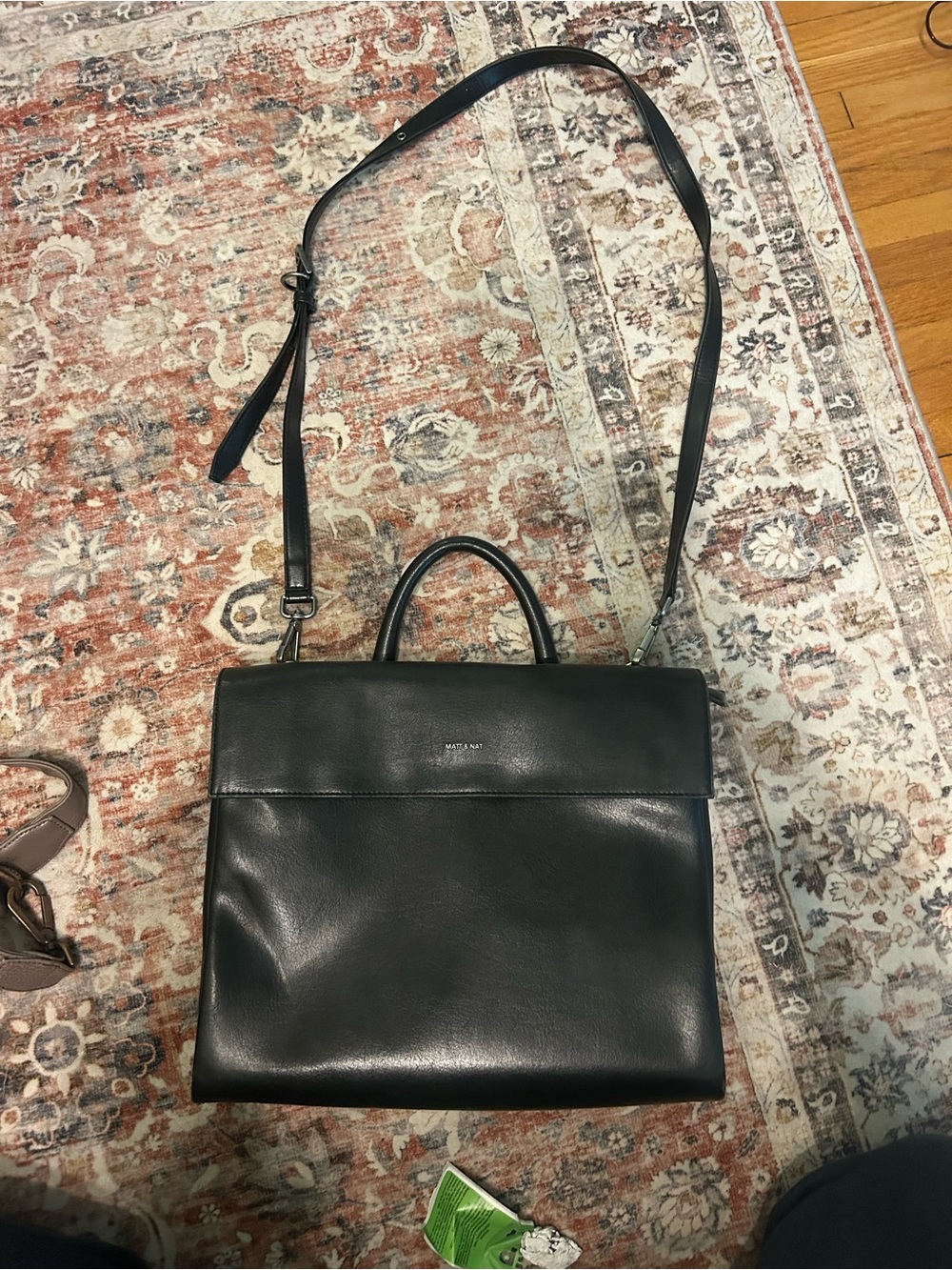 Matt & Nat Black Vegan Leather Convertible Satchel
